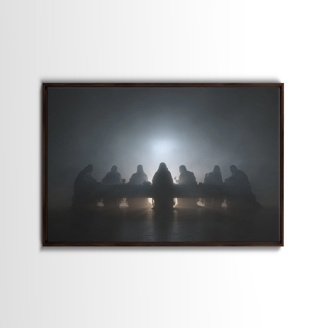 Clouded Supper Reverence – Framed Canvas Print – Christian Wall Art – Abstract Christian Art – Jesus Painting – Christian Art Canvas – Chri
