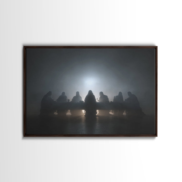 Clouded Supper Reverence – Framed Canvas Print – Christian Wall Art – Abstract Christian Art – Jesus Painting – Christian Art Canvas – Chri
