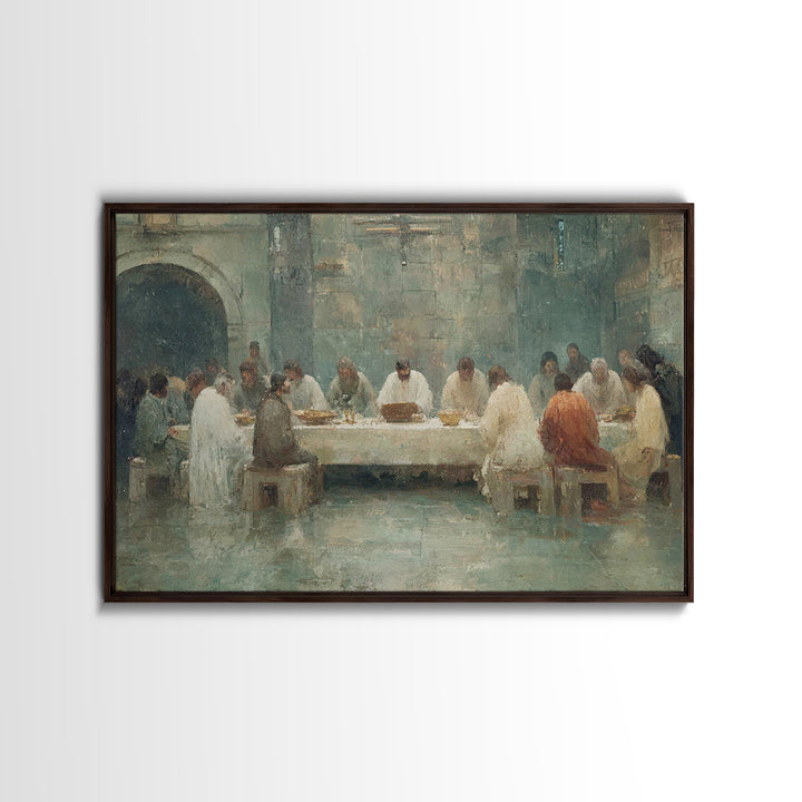 Starlit Holy Banquet | Framed Canvas Print | Christian Wall Art | Christian Art Canvas | Jesus Painting | Modern Christian Art | Christmas