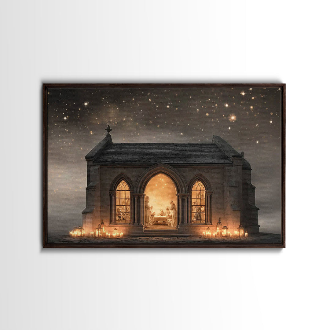 Ancient Supper Sanctuary – Framed Canvas Print – Christian Wall Art – Vintage Christian Art – Jesus Painting – Christian Art Canvas – Chris