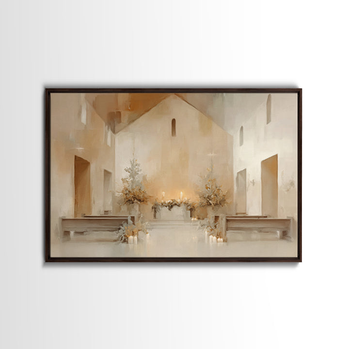 Cathedral Light | Framed Canvas Print | Christian Art Prints | Christmas Canvas Wall Art | Christian Christmas Decorations | Large Christia