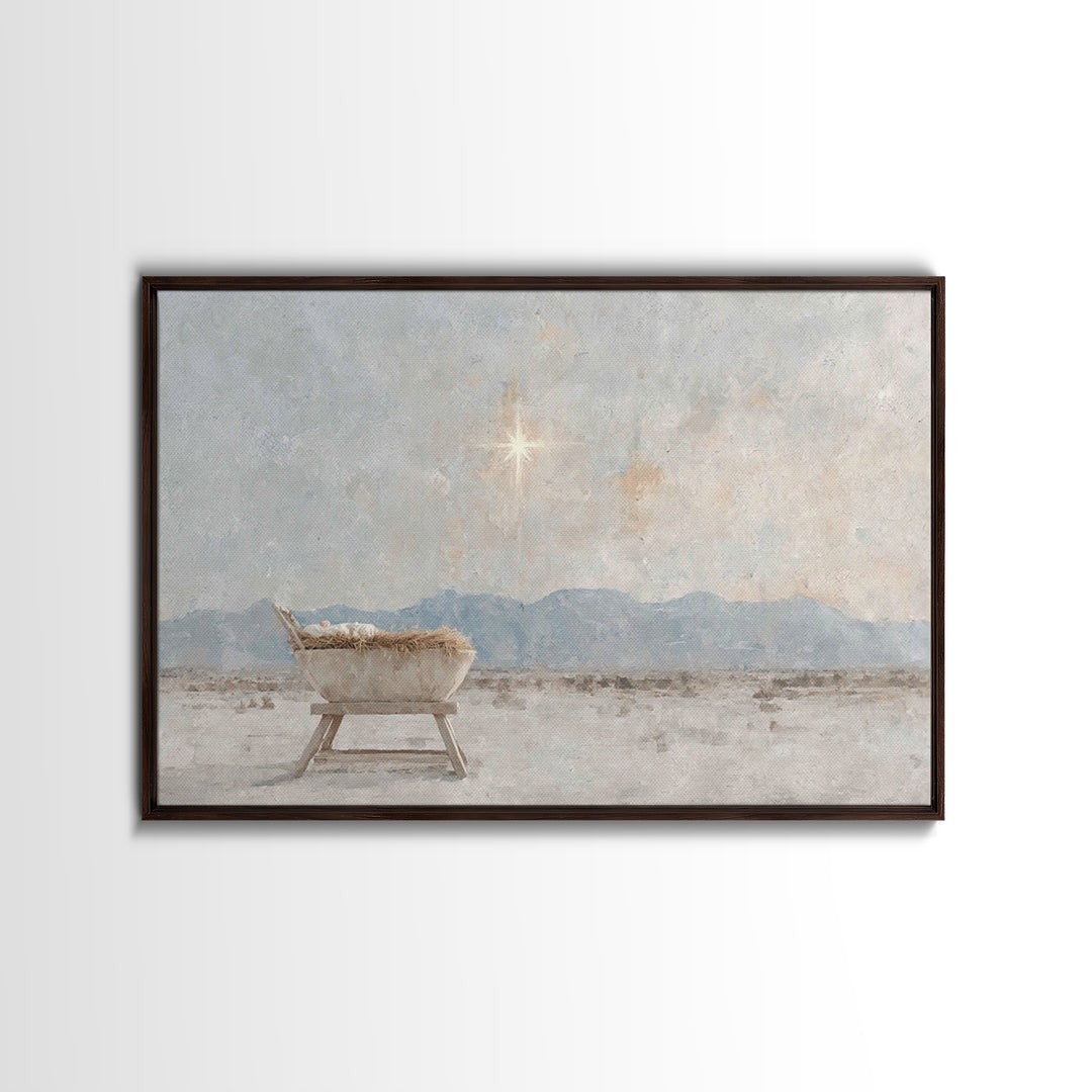 Star Of The Manger – Framed Canvas Print – Christian Wall Art – Christian Art Canvas – Christmas Art – Jesus Christmas Art – Christian Chri