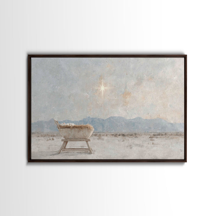 Star Of The Manger – Framed Canvas Print – Christian Wall Art – Christian Art Canvas – Christmas Art – Jesus Christmas Art – Christian Chri