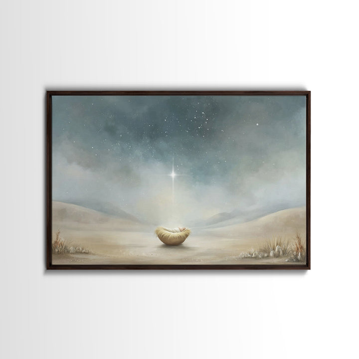 Infant Under Heaven | Framed Canvas Print | Christian Wall Art | Christian Art Canvas | Jesus Christmas Art | Christmas Art | Christian Chr