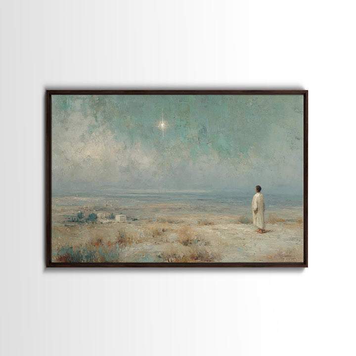 Promise Of The Star – Framed Canvas Print – Christian Wall Art – Christian Art Canvas – Subtle Christian Art – Christmas Art – Christian Ch