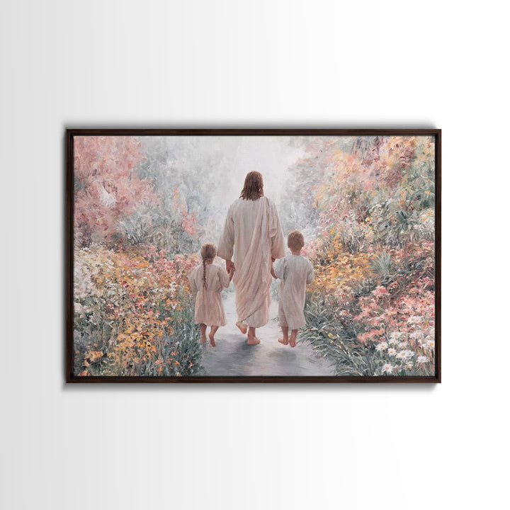 Garden Path Savior – Framed Canvas Print – Christian Wall Art – Christian Art Canvas – Christian Paintings – Christian Art – Christian Gift