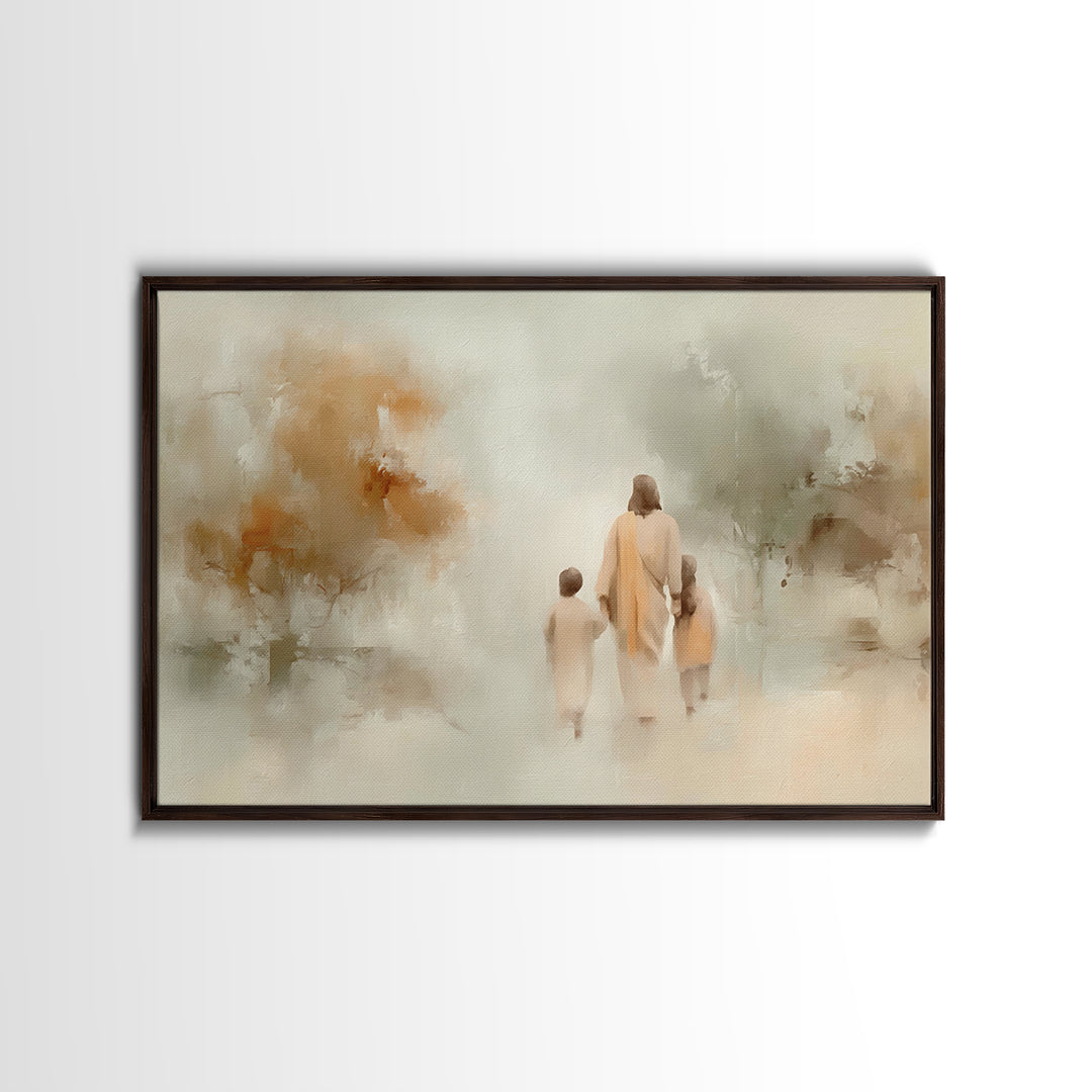 Soft Path Light | Framed Canvas Print | Christian Art Canvas | Minimalist Christian Art | Jesus Painting | Christian Wall Art | Christian D