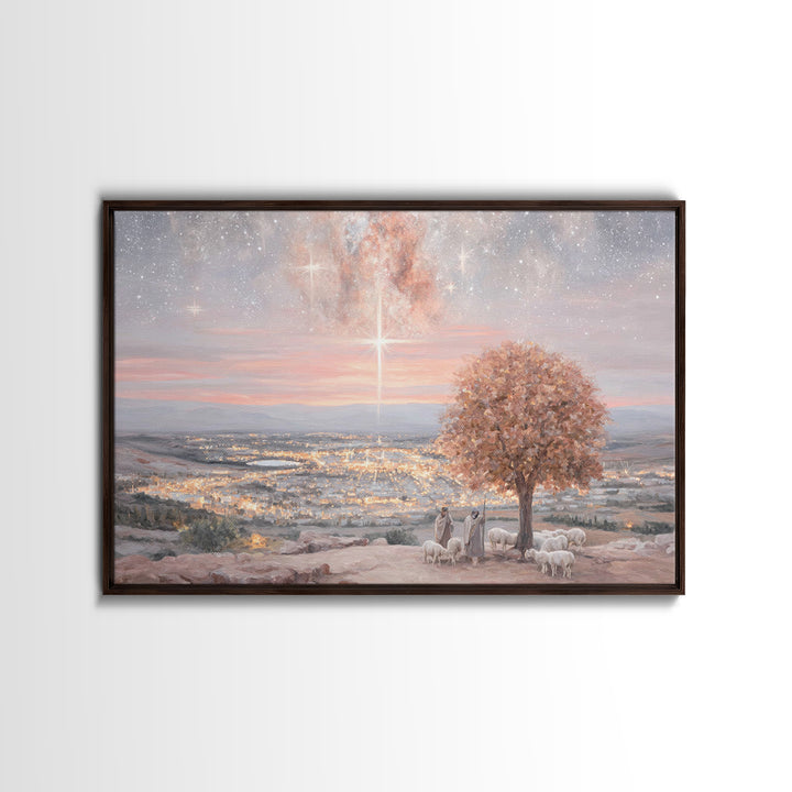 Star Over Bethlehem – Framed Canvas Print – Christmas Art Prints – Jesus Christmas Art – Christian Christmas Decor – Christian Wall Art – C