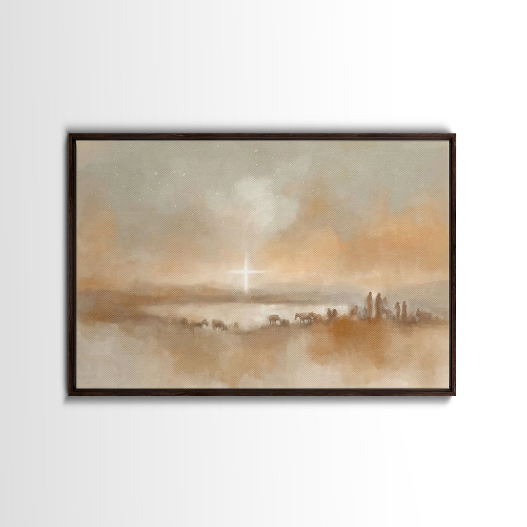 Humble Shepherd Dawn, Framed Canvas Print, Christian Christmas Art, Christmas Wall Art, Framed Christmas Art, Christian Art Print, Christma