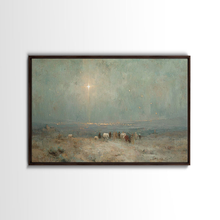 Holy Night Journey, Framed Canvas Print, Christian Art Canvas, Christmas Wall Art, Christian Christmas Decorations, Christmas Art Prints, C