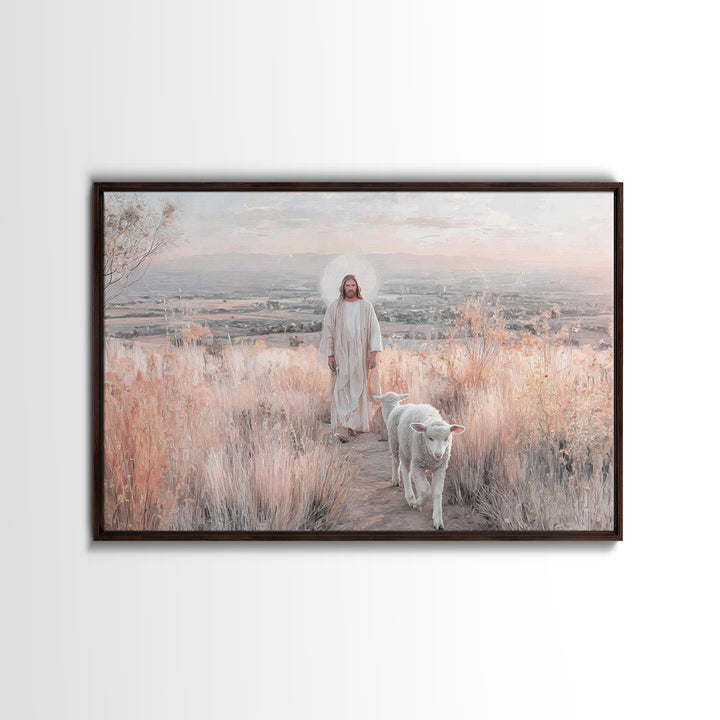 Radiant Path Light, Framed Canvas Print, Christian Art Print, Jesus Painting, Christian Decor, Large Christian Art, Subtle Christian Painti
