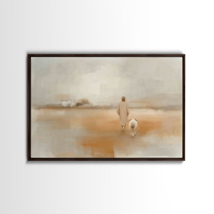 Quiet Fields Grace, Framed Canvas Print, Christian Art Canvas, Jesus Painting, Christian Wall Art, Christian Christmas Art, Subtle Christia
