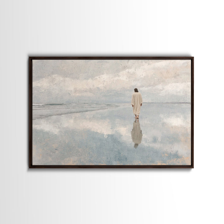 Still Waters Peace, Framed Canvas Print, Christian Wall Art, Modern Christian Art, Jesus Painting, Christian Art Canvas, Christian Decor