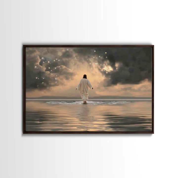 Radiant Dawn Path | Framed Canvas Print | Christian Art Canvas | Jesus Painting | Christian Wall Art | Christian Decoration | Moody Christi