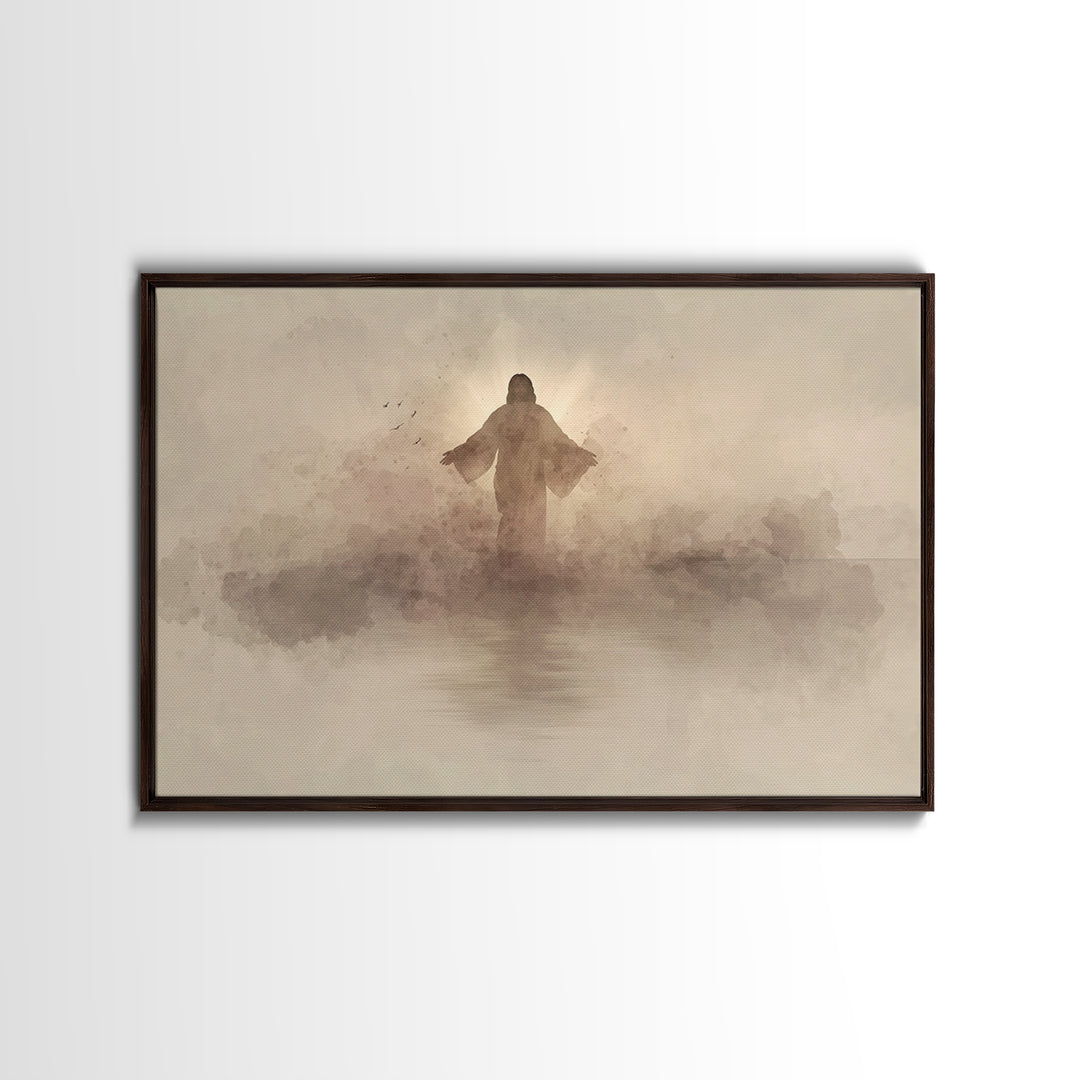 Eternal Light Rising - Framed Canvas Print - Christian Art Canvas - Christian Gift Ideas - Jesus Painting - Christian Wall Art - Subtle Chr
