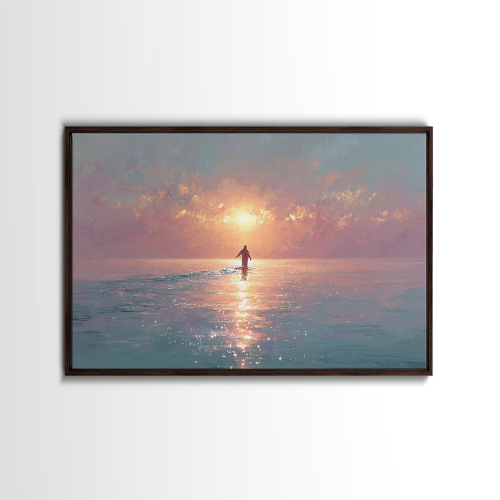 Light Of Mercy, Framed Canvas Print, Christian Wall Art, Jesus Painting, Christian Art Canvas, Christian Decor, Subtle Christian Art
