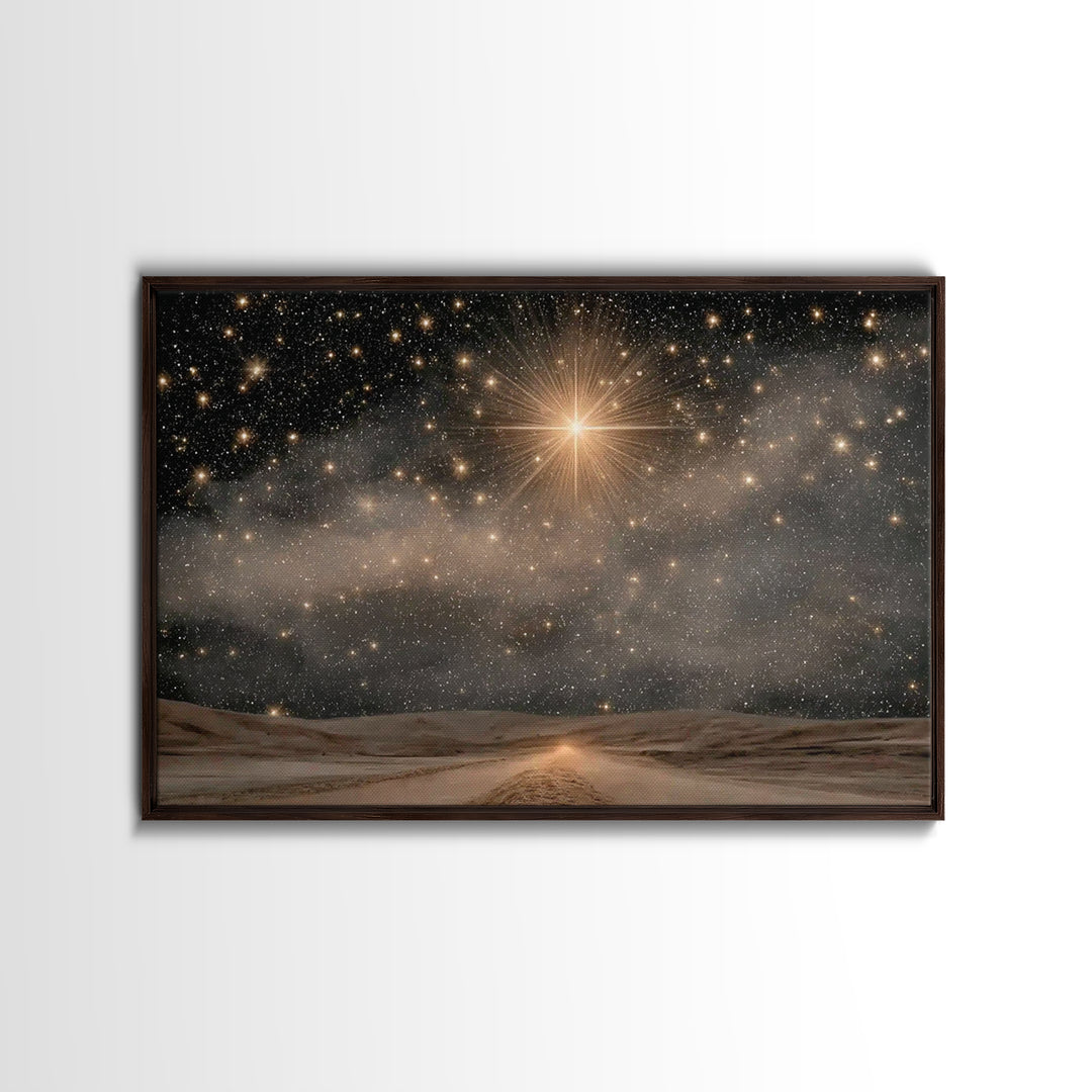 The Guiding Star – Framed Canvas Print – Christian Wall Art – Christian Art Canvas – Christmas Art – Christian Decor – Christian Gift