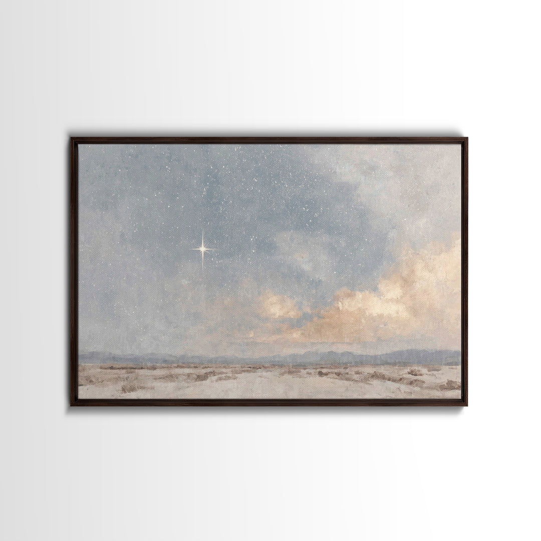 Star Of Bethlehem | Framed Canvas Print | Christian Christmas Art | Christian Wall Art | Christian Art Canvas | Christian Decor | Christmas