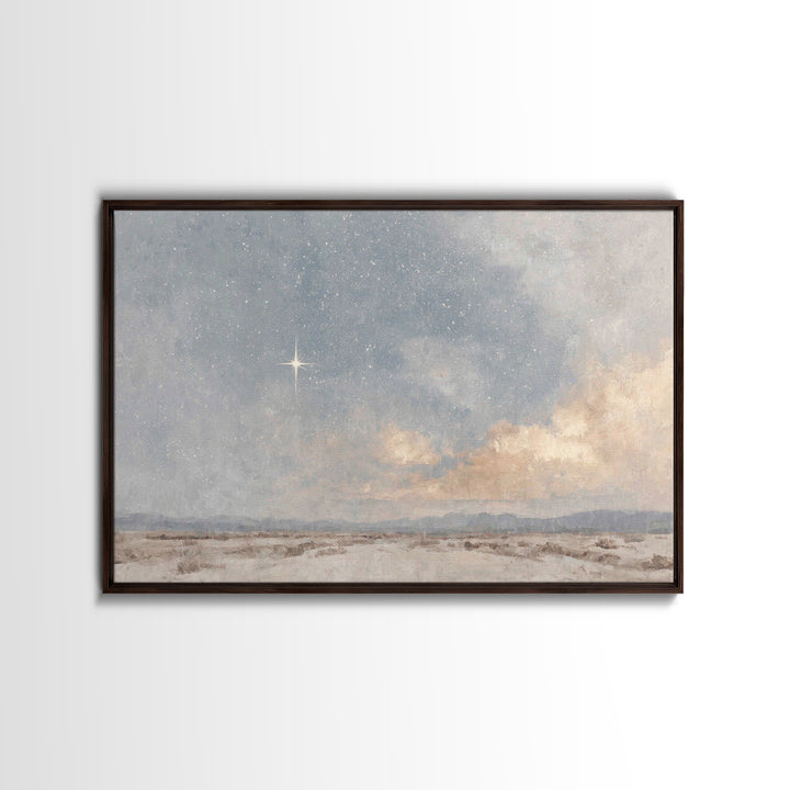 Star Of Bethlehem | Framed Canvas Print | Christian Christmas Art | Christian Wall Art | Christian Art Canvas | Christian Decor | Christmas