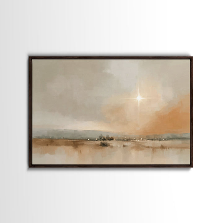 Celestial Promise – Framed Canvas Print – Christian Art Painting – Christmas Art Framed – Christian Wall Art – Christmas Art Prints – Chris