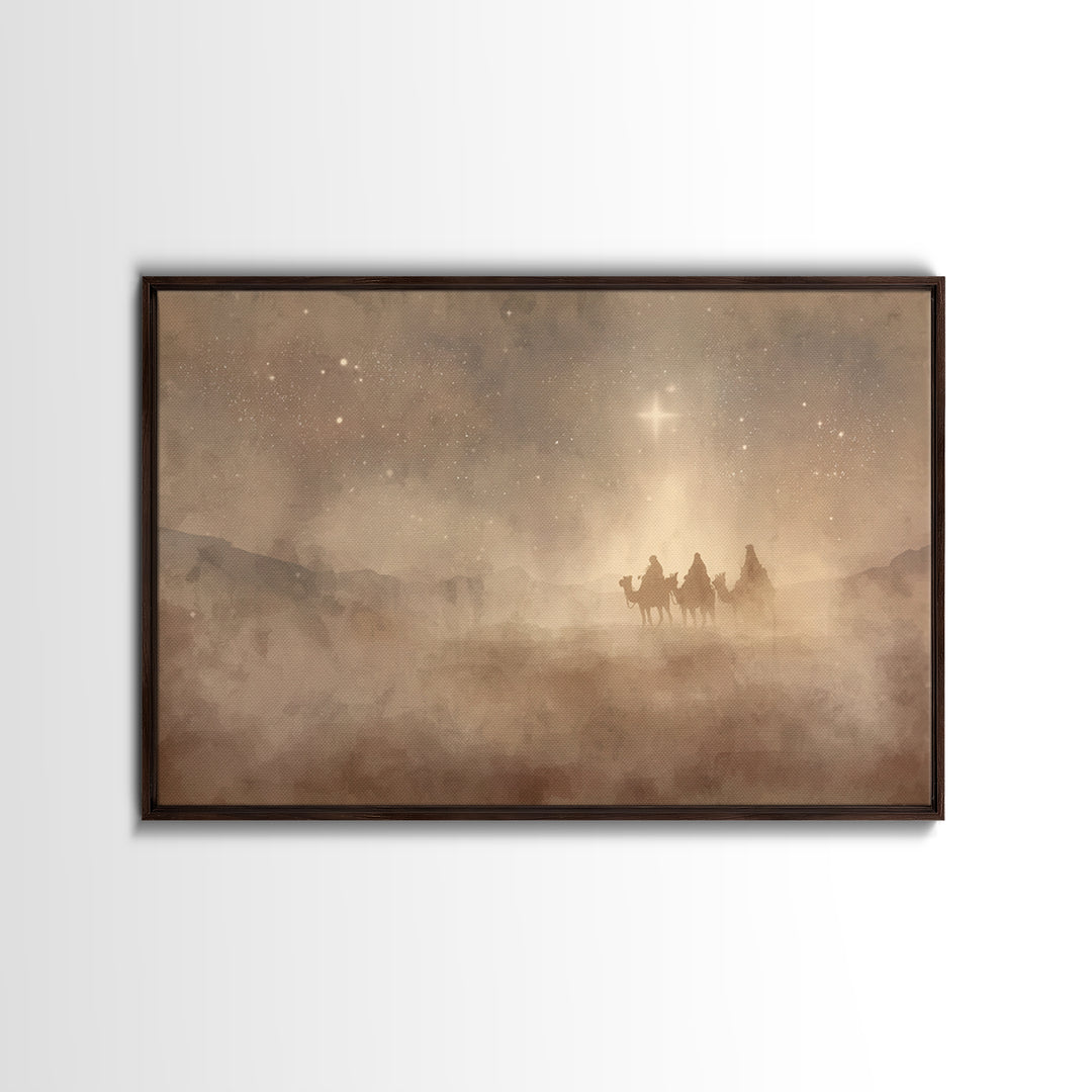 Radiant Savior Star | Framed Canvas Print | Christian Wall Art | Christmas Art Canvas | Christian Art Print | Christian Christmas Decor | U
