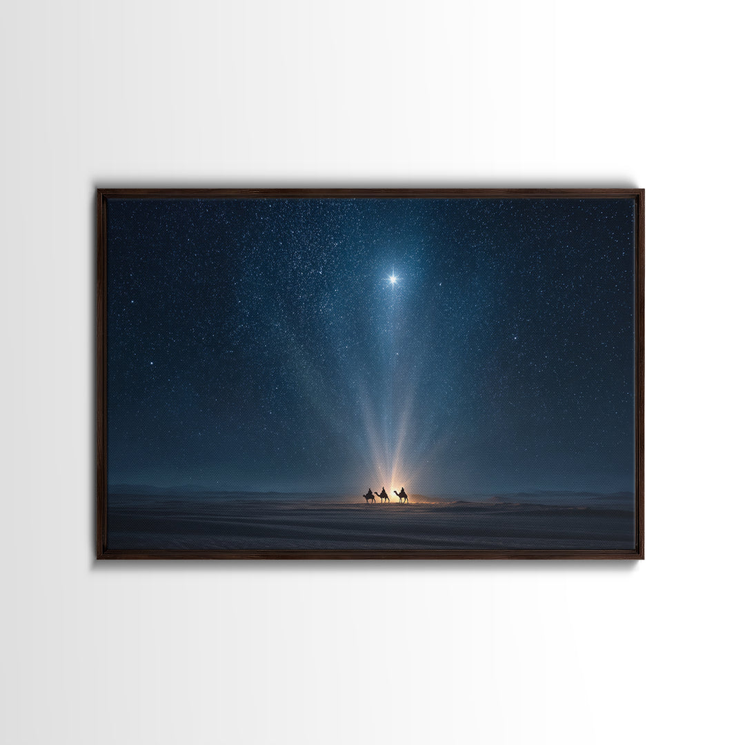 Star Of Wonder – Framed Canvas Print – Christian Wall Art – Christmas Art – Christian Art Canvas – Christian Christmas Decor – Christian Gi