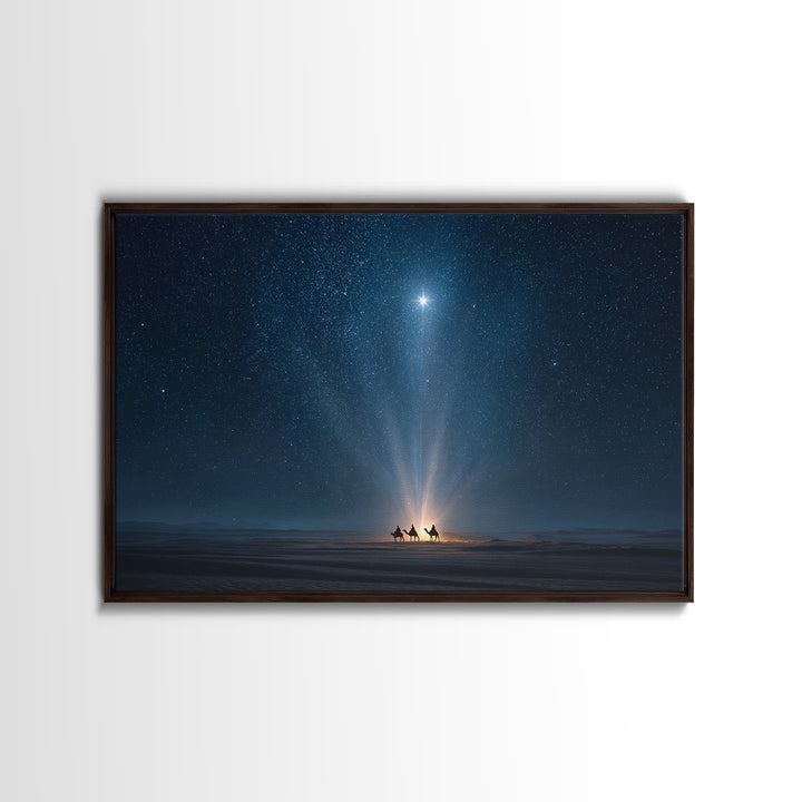 Star Of Wonder – Framed Canvas Print – Christian Wall Art – Christmas Art – Christian Art Canvas – Christian Christmas Decor – Christian Gi