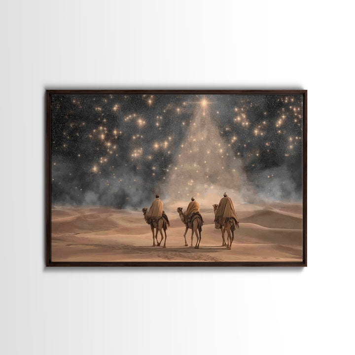 Bethlehem Journey, Framed Canvas Print, Christian Christmas Art, Christian Art Canvas, Christmas Wall Art, Christian Decor, Christian Art W