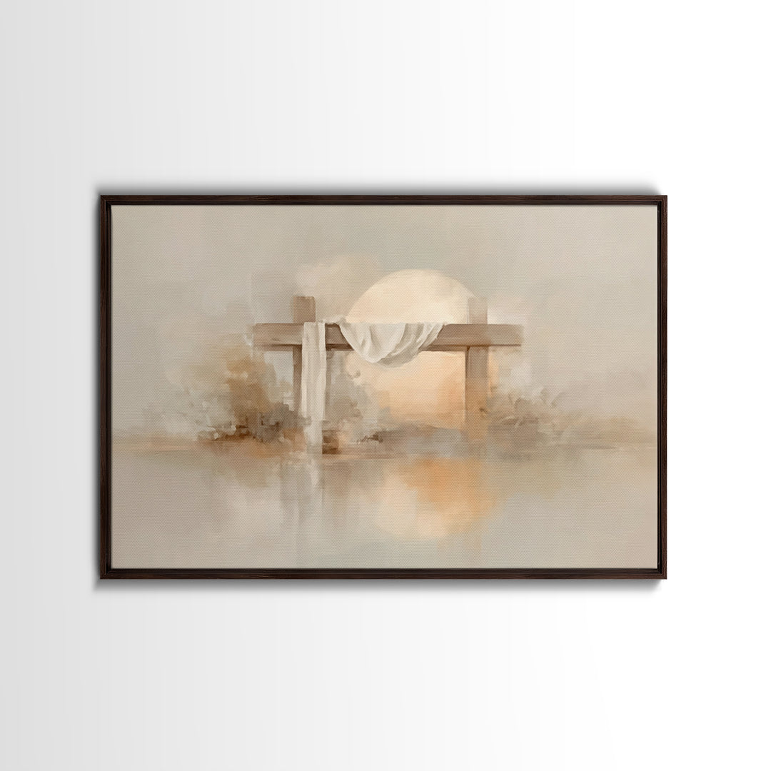 Grace At Sunrise, Framed Canvas Print, Christian Painting, Christian Wall Art, Large Christian Art, Christian Art Canvas