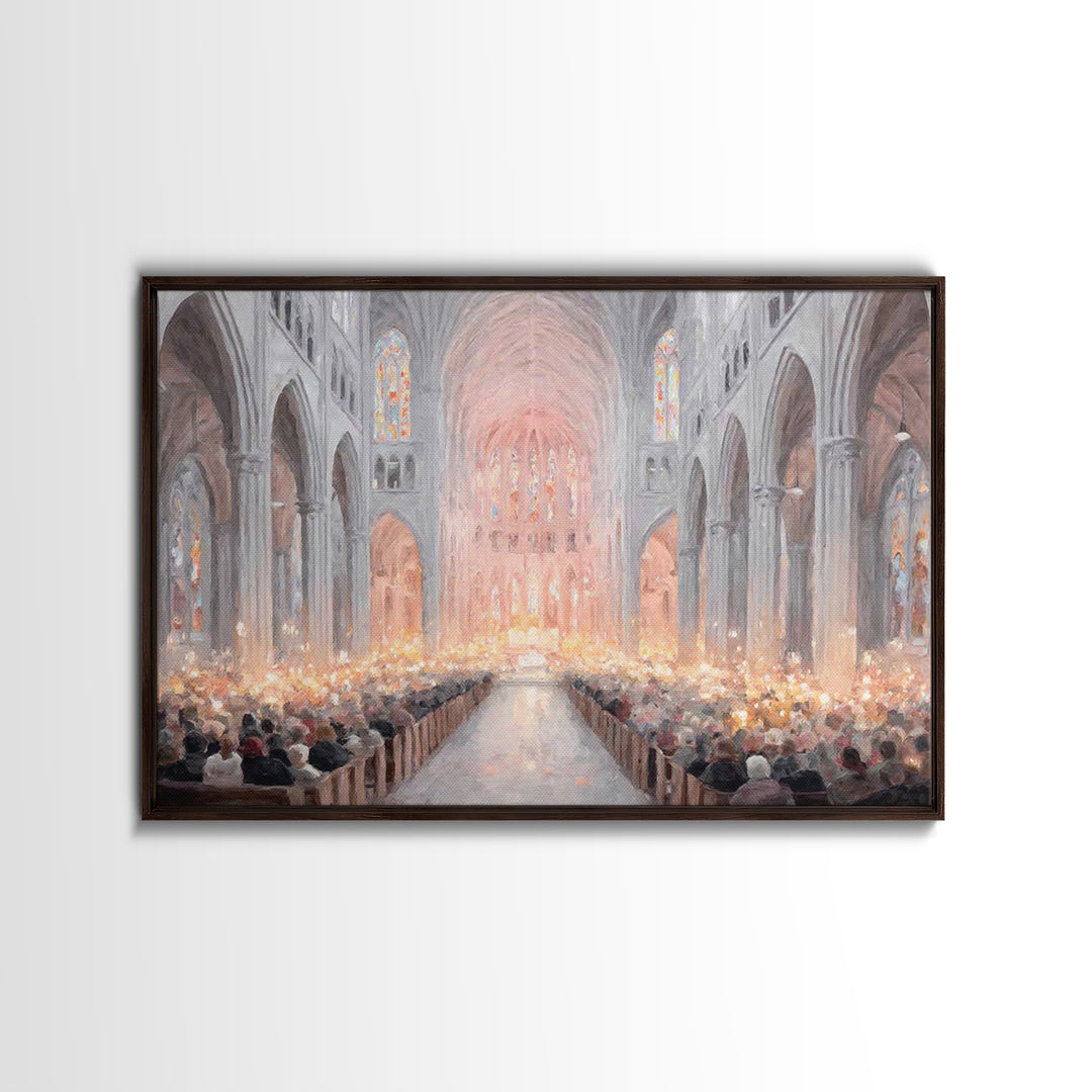 Candlelight Choir – Framed Canvas Print – Christian Art – Framed Christian Art – Christmas Wall Art – Christian Christmas Art – Christian A