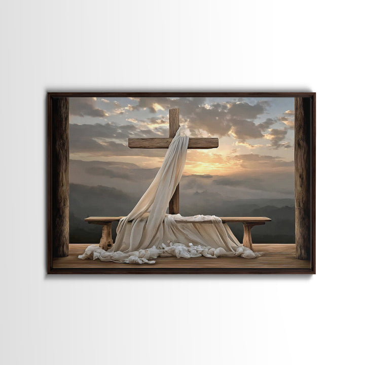 Resurrection Glory, Framed Canvas Print, Christian Painting, Christian Art Canvas, Christian Wall Art, Modern Christian Art