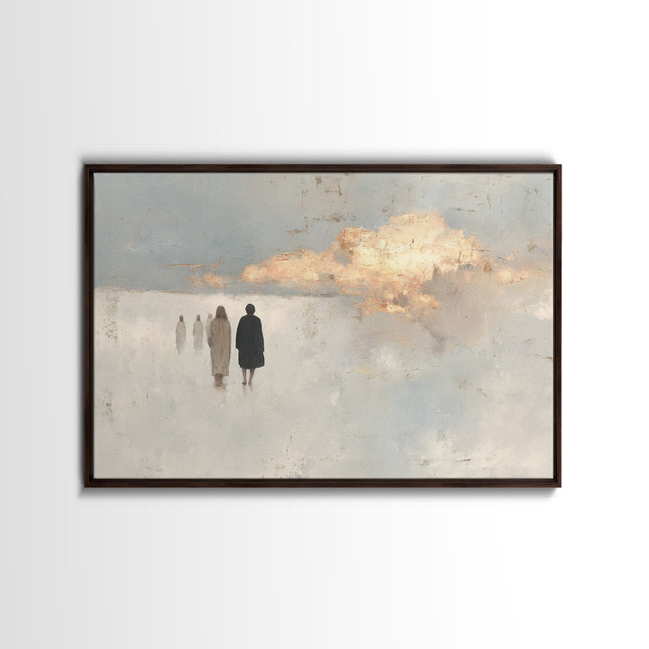 Walk Of Faith, Framed Canvas Print, Christian Wall Art, Christian Painting, Modern Christian Art, Christian Art Canvas