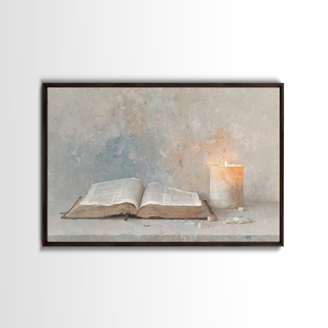Candle Of Mercy | Framed Canvas Print | Christian Painting | Christmas Art | Christian Art Canvas | Christian Wall Art | Christian Decor