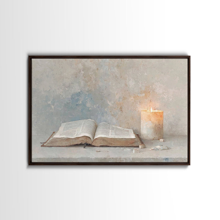 Candle Of Mercy | Framed Canvas Print | Christian Painting | Christmas Art | Christian Art Canvas | Christian Wall Art | Christian Decor