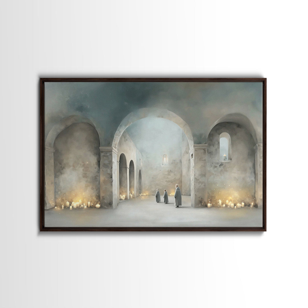 Sanctuary Of Peace | Framed Canvas Print | Christian Decor | Christian Painting | Christian Art Canvas | Christian Wall Art | Christmas Art