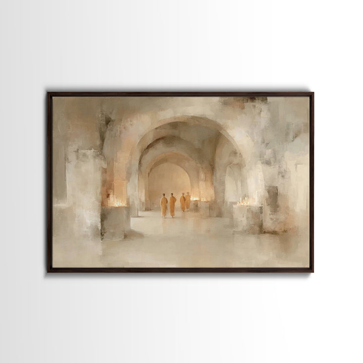 Halls Of Reverence | Framed Canvas Print | Christian Painting | Christmas Art | Christian Wall Art | Christian Decor | Christian Art Canvas
