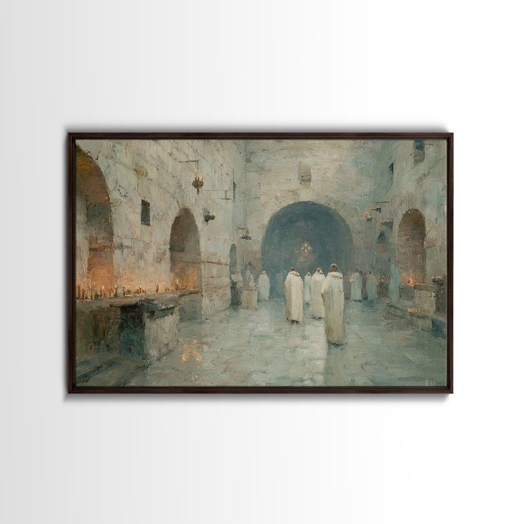 Silent Procession | Framed Canvas Print | Christian Wall Art | Christian Art Canvas | Christian Decor | Christian Painting | Christmas Art
