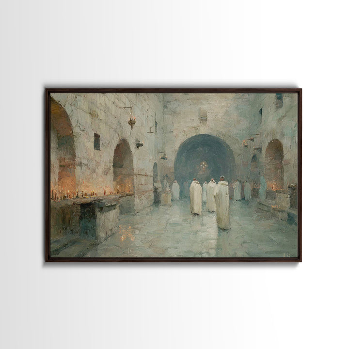 Silent Procession | Framed Canvas Print | Christian Wall Art | Christian Art Canvas | Christian Decor | Christian Painting | Christmas Art