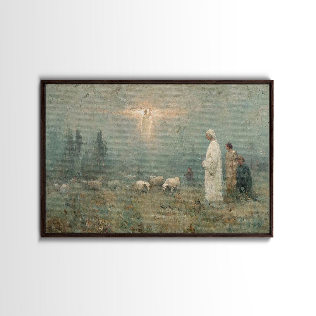 Trumpet Glory – Framed Canvas Print – Christian Art Canvas – Christian Wall Art – Christmas Art – Jesus Painting – Christian Christmas Art
