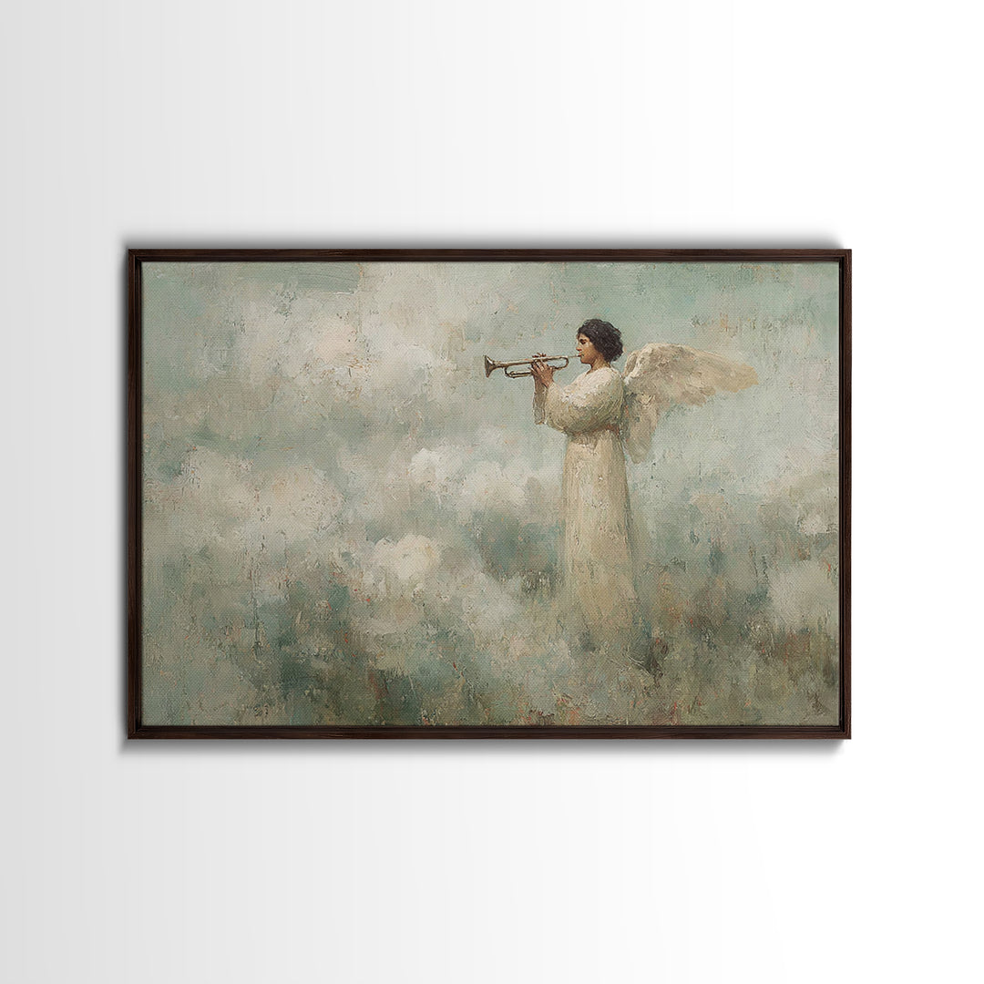 Heaven’s Proclamation – Framed Canvas Print – Christian Christmas Art – Jesus Painting – Christian Art Canvas – Christian Wall Art – Christ