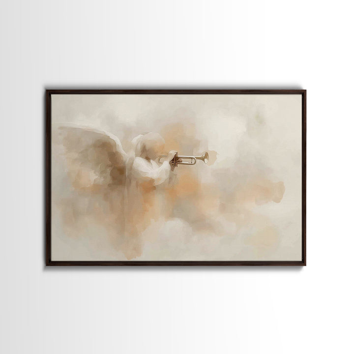 Trumpet Herald – Framed Canvas Print – Christian Art Canvas – Christian Wall Art – Christian Christmas Art – Christmas Art – Christian Art