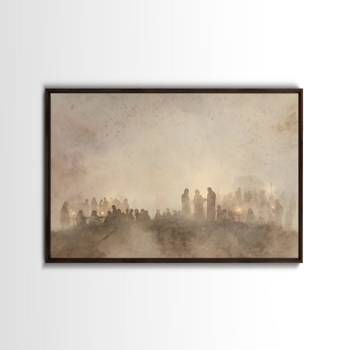 Soft Communion – Framed Canvas Print – Christian Wall Art – Christian Art Canvas – Christian Painting – Christian Christmas Art – Christmas