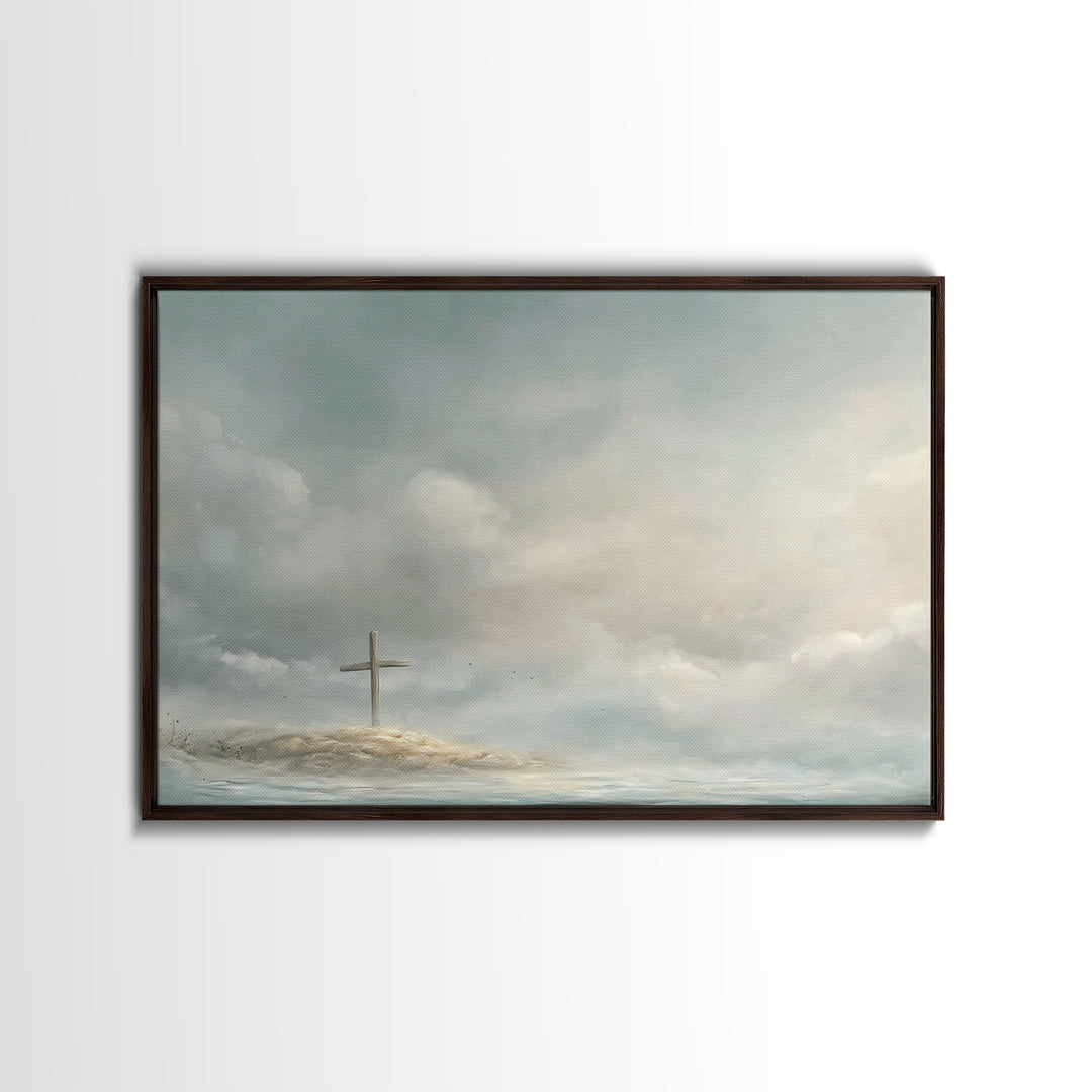 Grace On The Horizon – Framed Canvas Print – Christian Wall Art – Christian Art Canvas – Moody Christian Art – Christian Decor
