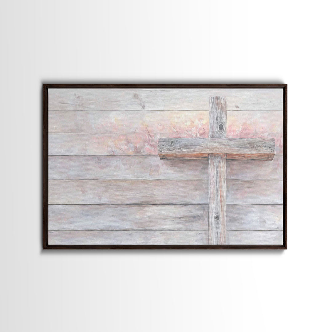 The Old Rugged Cross – Framed Canvas Print – Christian Wall Art – Christian Art Canvas – Vintage Christian Art – Christian Gift