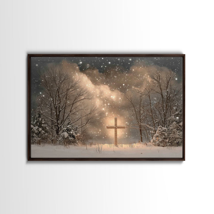Timber Of Grace | Framed Canvas Print | Christian Wall Art | Christian Art Canvas | Minimalist Christian Art | Christian Decor