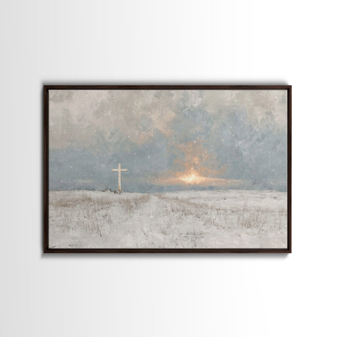 Winter Grace Rising | Framed Canvas Print | Christian Wall Art | Christian Art Canvas | Christian Christmas Art | Christian Decor