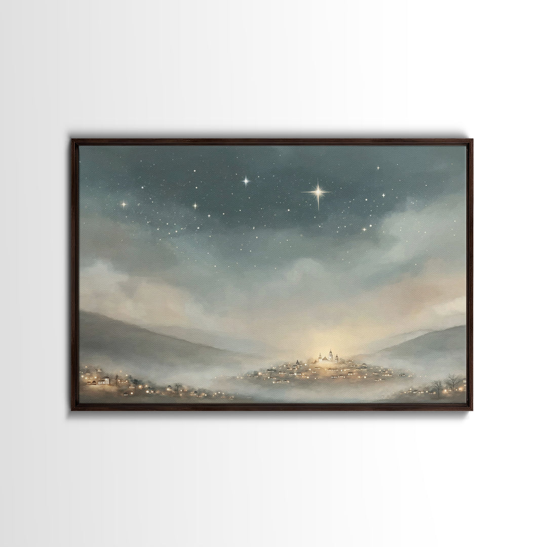 City Of Bethlehem | Framed Canvas Print | Christian Wall Art | Christian Christmas Art | Christian Art Canvas | Christmas Wall Art | Christ