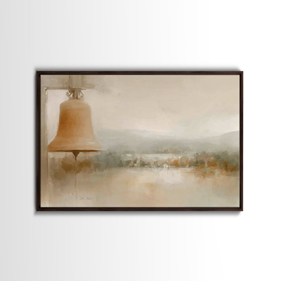 Soft Bell Horizon, Framed Canvas Print, Christian Wall Art, Christian Art Canvas, Minimalist Christian Art, Christian Decoration