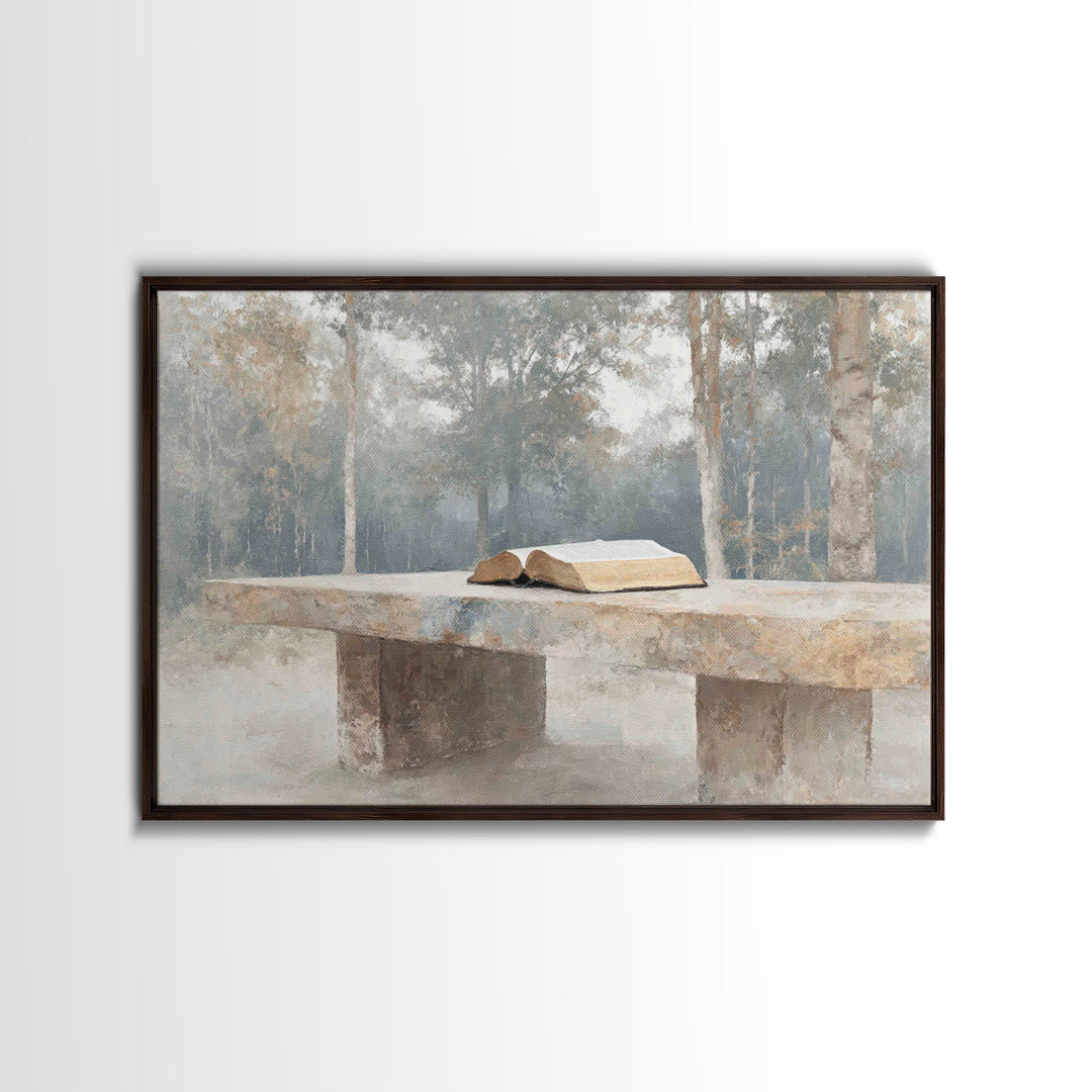 Light Of Scripture | Framed Canvas Print | Christian Art Canvas | Christian Wall Art | Subtle Christian Art | Christian Gift Ideas | Vintag