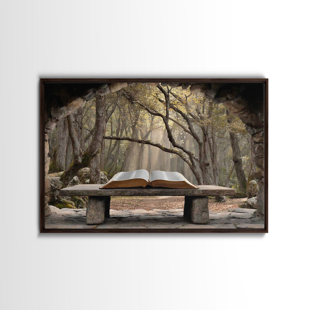 Serenity Of Word | Framed Canvas Print | Christian Wall Art | Christian Art Canvas | Subtle Christian Art | Christian Painting | Christian